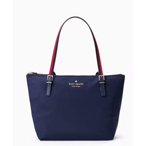 Kate Spade Watson Lane Varsity Stripe Maya tote, $328 - Picture 1 of 10